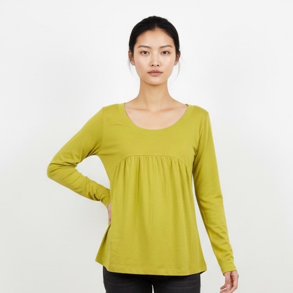 ETHOS Tops - NWT Ethos Organic Cotton Babydoll Tunic Top - Sun Yellow